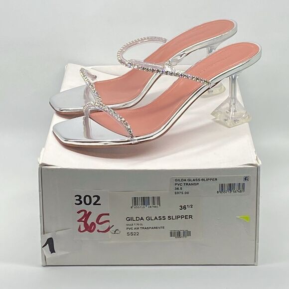 Amina Muaddi Gilda embellished PVC mules size 36.5 - Picture 12 of 14